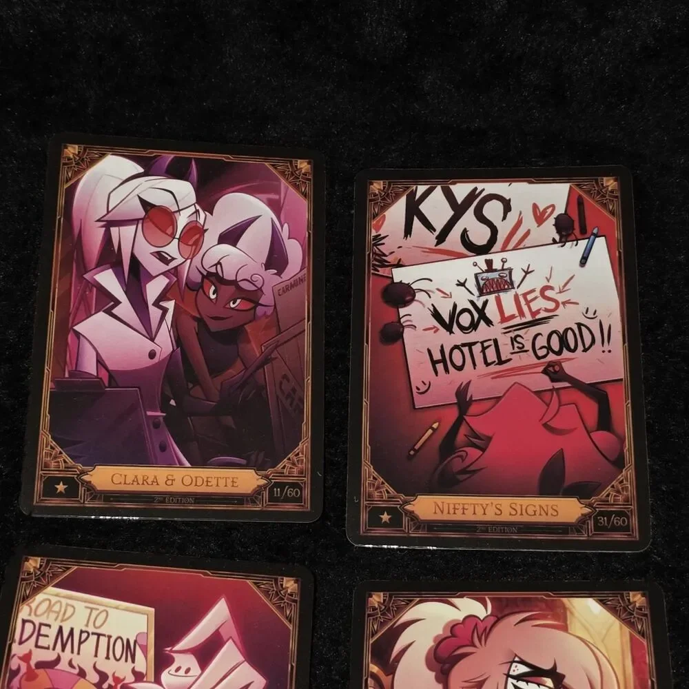 Lot 4 Hazbin Hotel Cards Niffty Cherri Redemption Clara 11/60 31/60 38/60 10/60